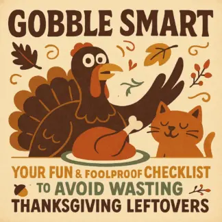 Gobble Smart: Your Fun & Foolproof Checklist to Avoid Wasting Thanksgiving Leftovers | Printable Thanksgiving Leftovers Guide | Digital Download