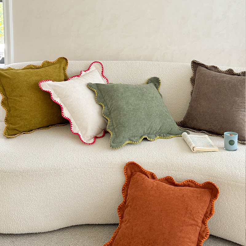 Cozy Scalloped Solid Pillow Cover - Stylish Home Decor