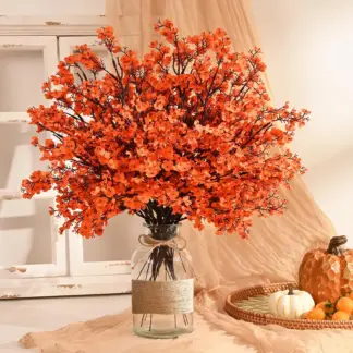 5pcs Fall Artificial Baby’s Breath Flowers – Autumn Home & Wedding Decor
