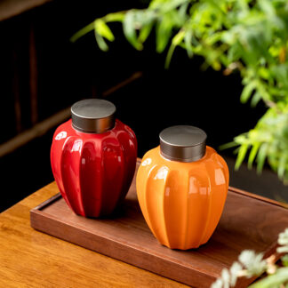 Elegant Ceramic Double-Lid Storage Jar – Tea, Jewelry & Kitchen Organizer