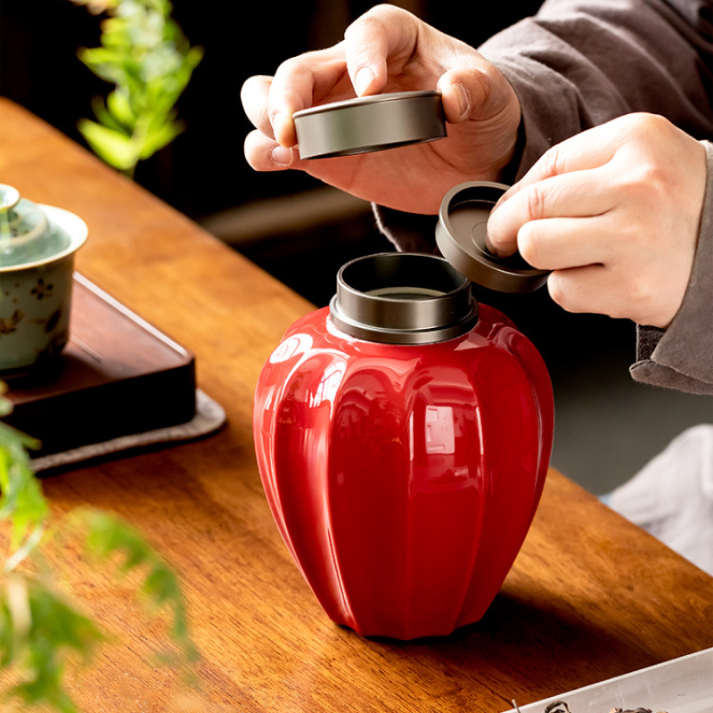 Elegant Ceramic Double-Lid Storage Jar – Tea, Jewelry & Kitchen Organizer - Image 2