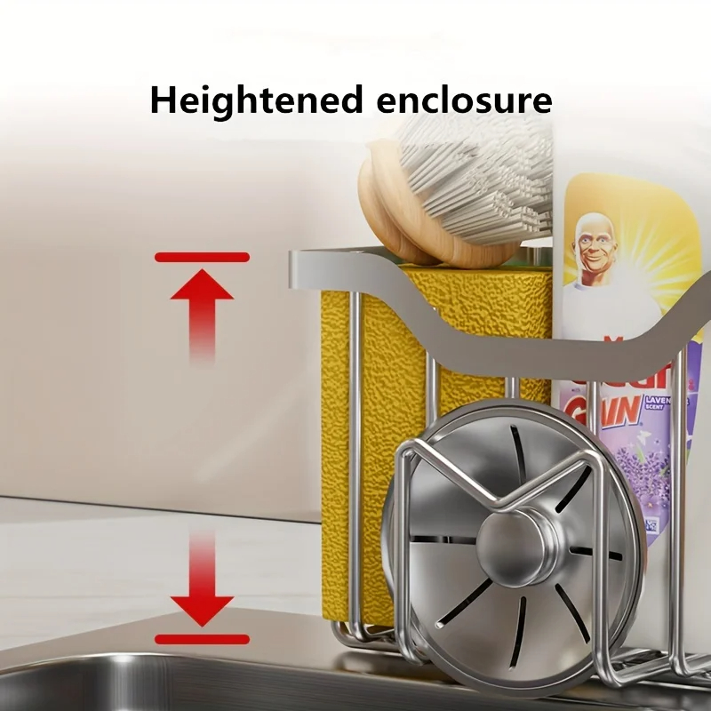 Rustproof Stainless Steel Sponge Holder with Adhesive Hook - Image 4