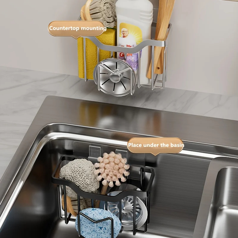 Rustproof Stainless Steel Sponge Holder with Adhesive Hook - Image 5