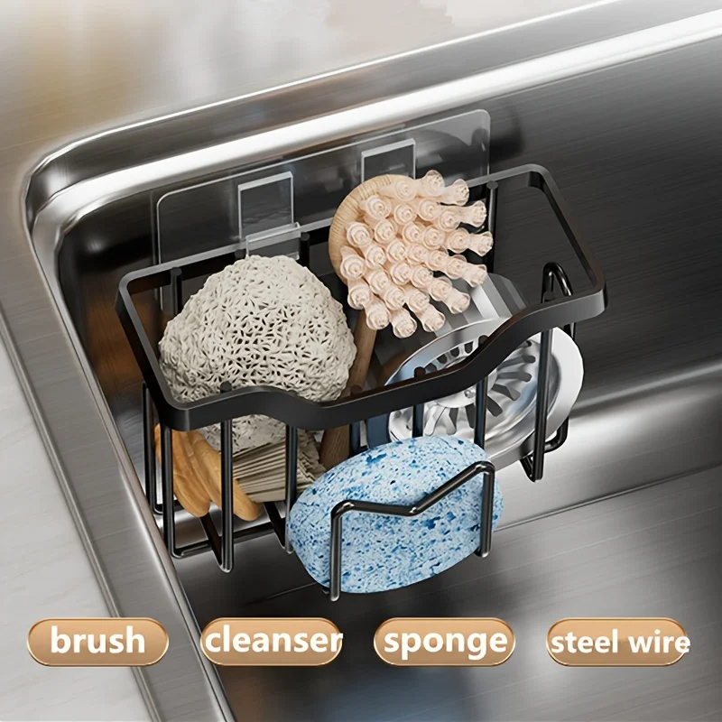 Rustproof Stainless Steel Sponge Holder with Adhesive Hook - Image 6