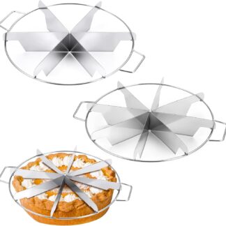Stainless Steel Cake & Pizza Cutter – 6/7/8 Equal Slice Divider with Handle