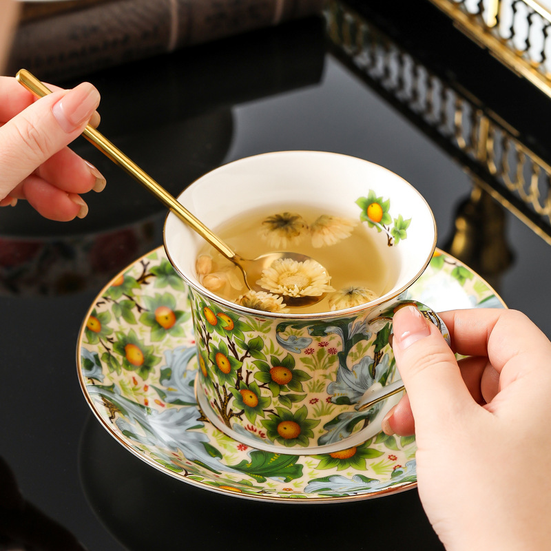 Luxury European Painted Flower Coffee Mug - Image 3