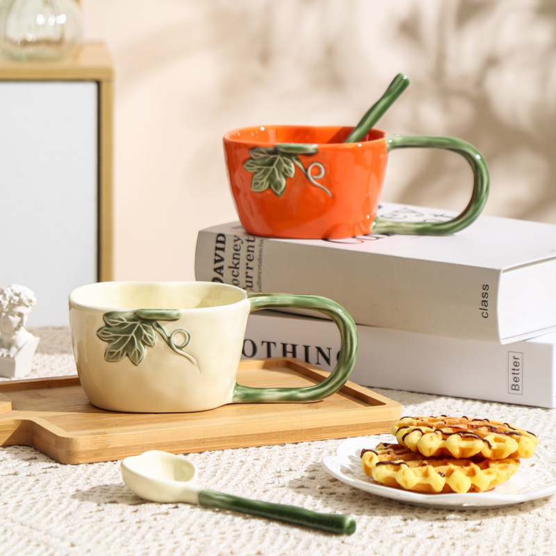 Elegant Large Handle Ceramic Coffee Mug - Image 4