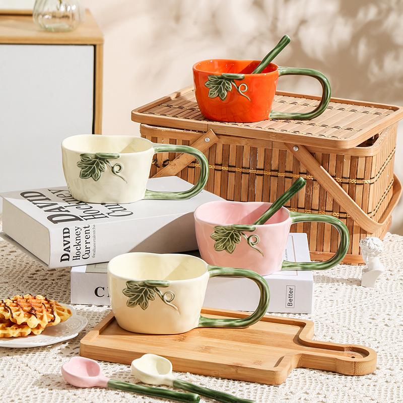 Elegant Large Handle Ceramic Coffee Mug - Image 5
