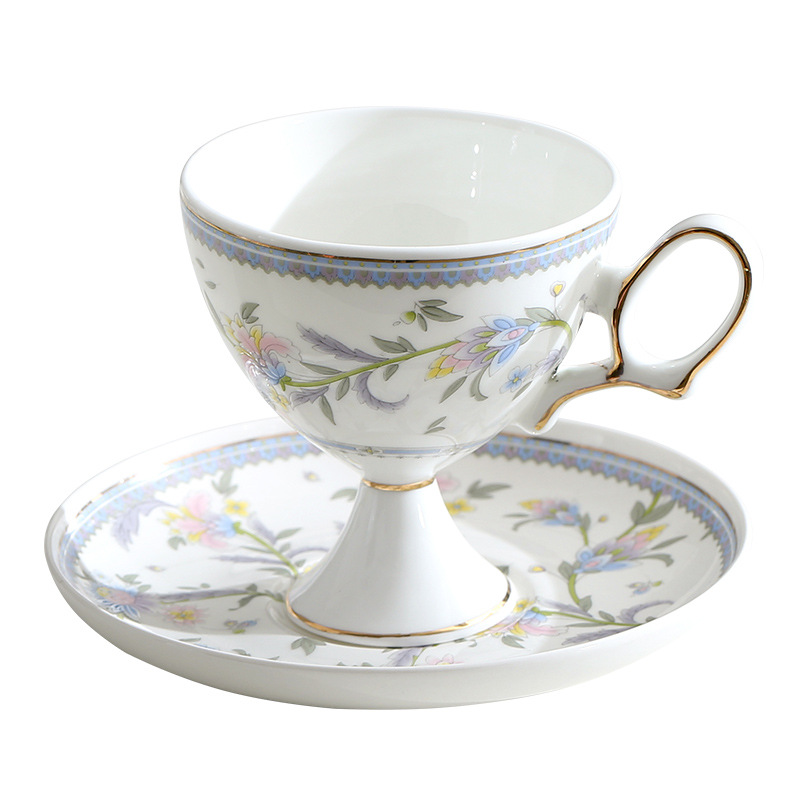 Elegant French Gold-Rimmed Porcelain Coffee Cup & Saucer - Image 5