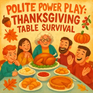 Polite Power Play: Thanksgiving Table Survival | Printable Digital Checklist | What to Say to Rude Relatives Politely at Thanksgiving Table | Holiday Conversation Guide for Graceful Boundaries