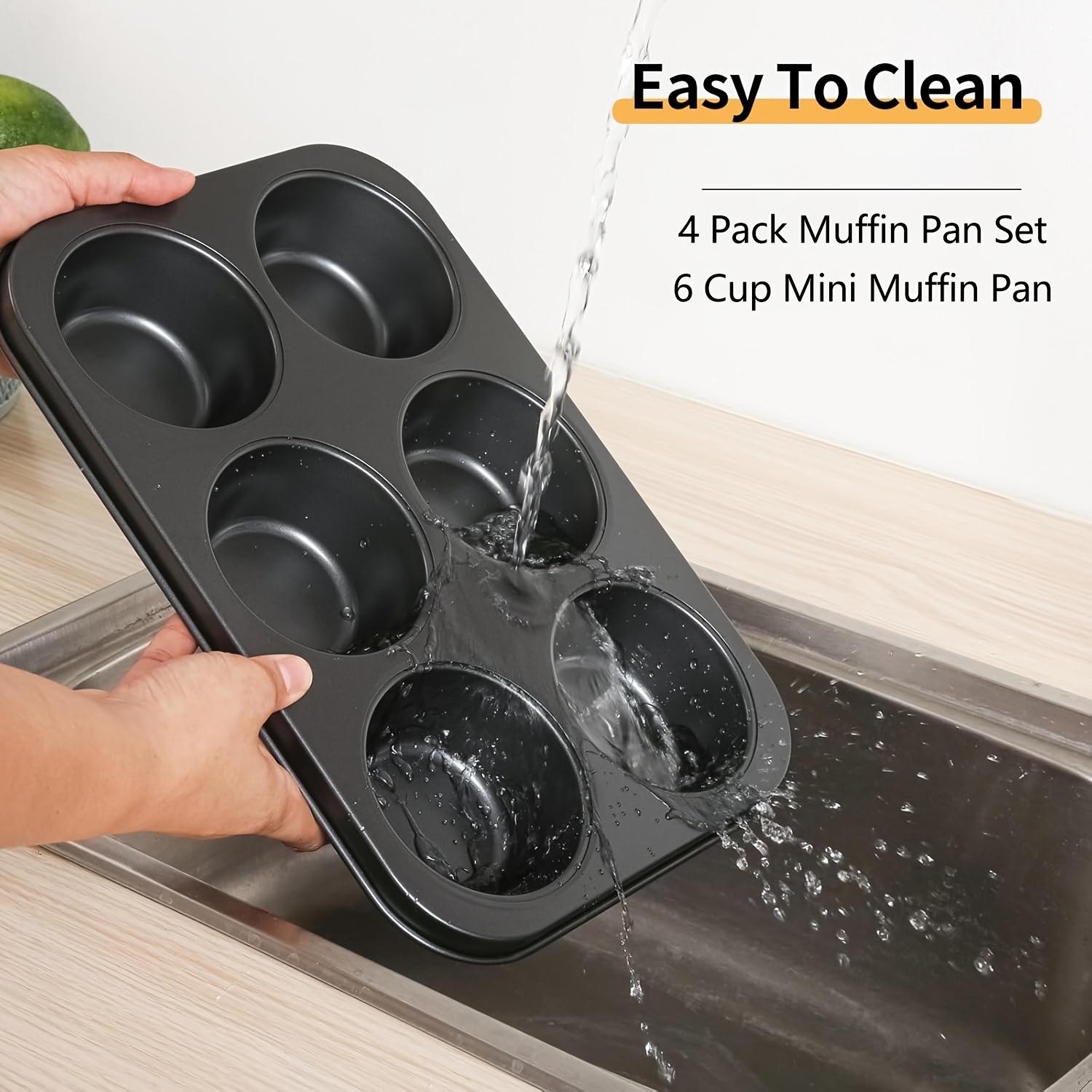 4-Piece Nonstick Carbon Steel Muffin Pan Set - Image 6