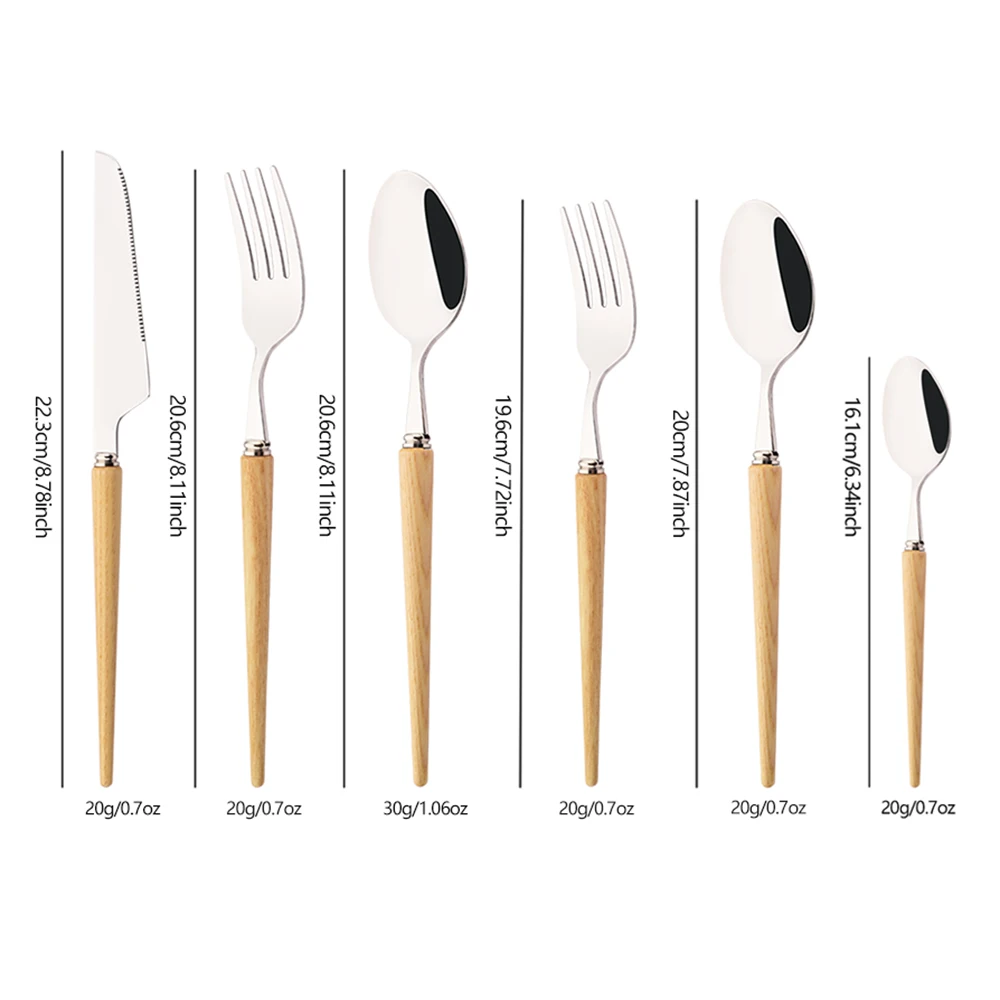 Elegant Wooden Handle Cutlery Set - Stylish Dinnerware for Every Occasion - Image 6