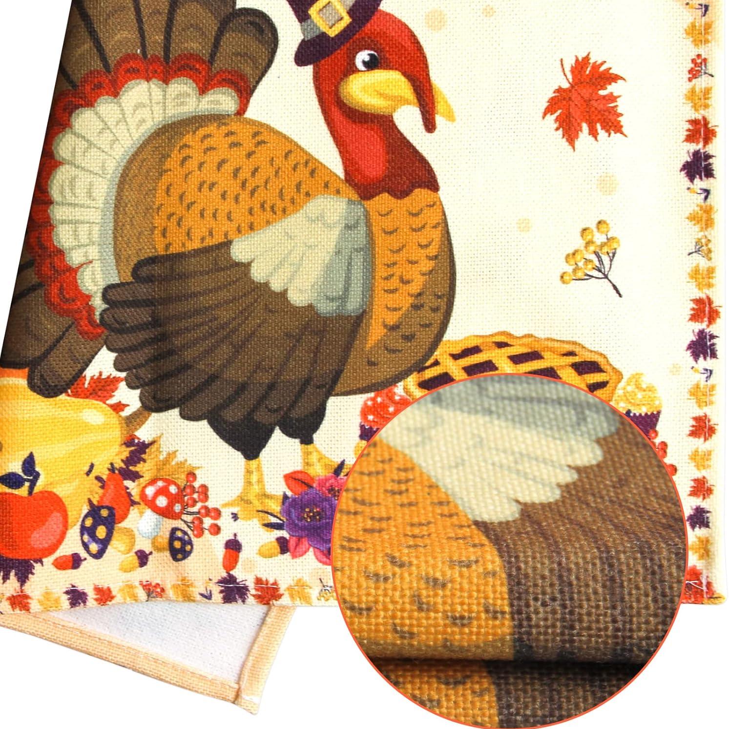 Autumn Linen Table Placemats Set – Thanksgiving Dining Decor - Image 3