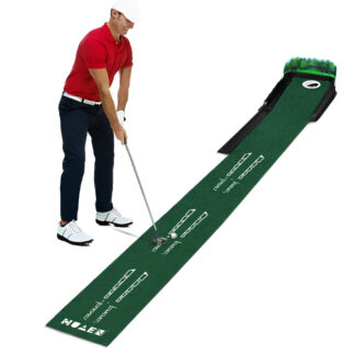 Indoor & Outdoor Golf Putting Practice Mat – Silk Blanket Training Set