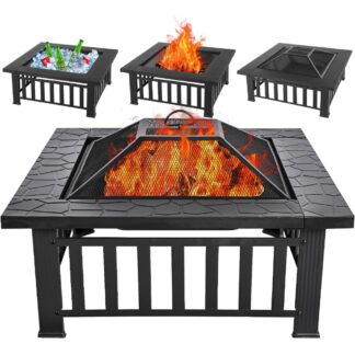 32-Inch Multifunctional Outdoor Fire Pit Table