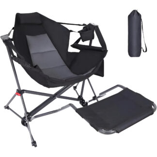 Hammock Chair with Removable Footrest - Outdoor Rocking Swing Chair