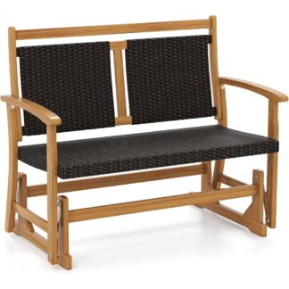 Outdoor Rattan Glider Bench - Stylish Swing Rocking Chair