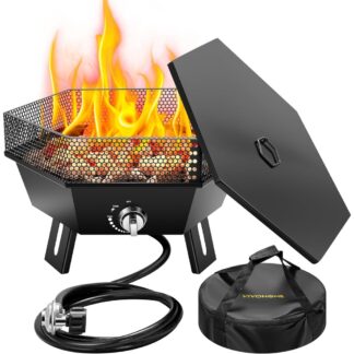 Portable 58,000 BTU Smokeless Propane Fire Pit with Carry Bag – 20-Inch Outdoor Heater