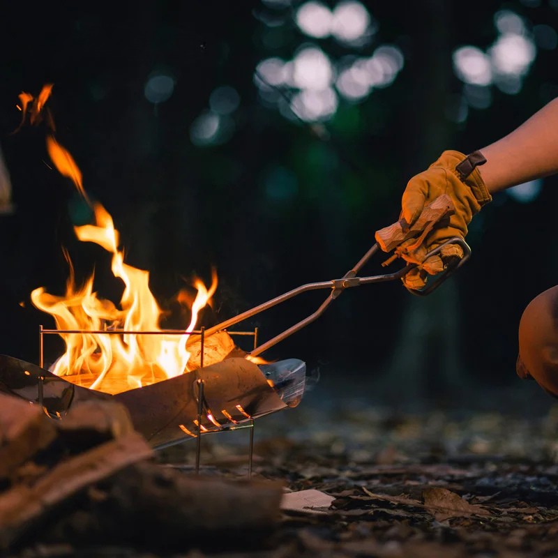 Titanium Wood & Charcoal Tongs for Outdoor Cooking and Camping - Image 2