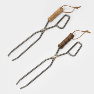 Titanium Wood & Charcoal Tongs for Outdoor Cooking and Camping