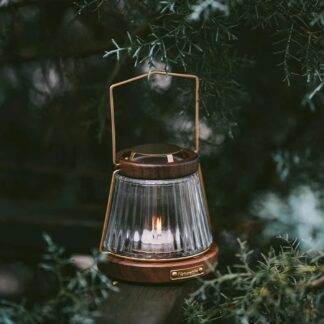 Vintage Wooden Glass Candle Lantern