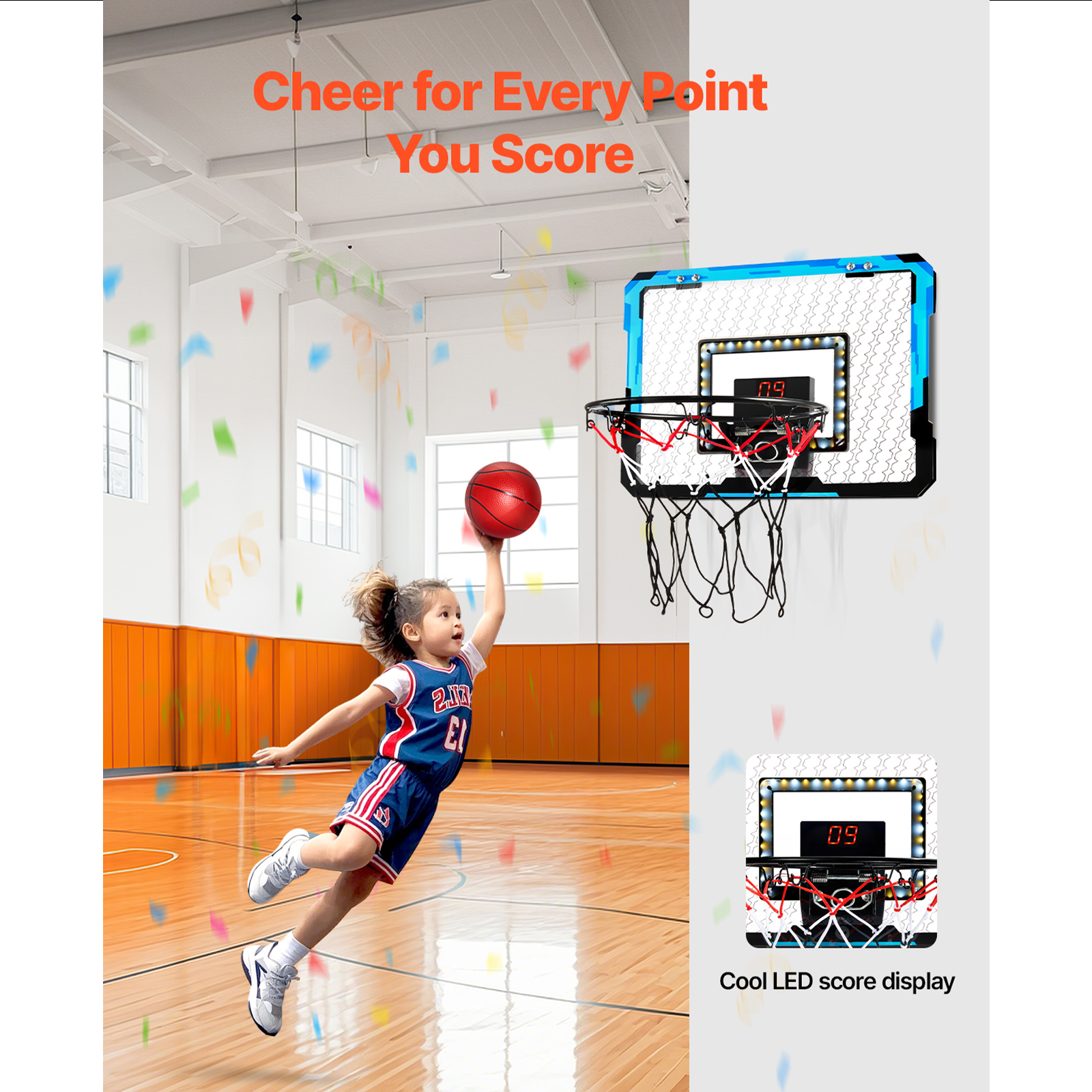 Foldable Basketball Hoop for Kids - Fun Indoor and Outdoor Games - Image 2