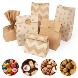Kraft Paper Treat Bags for Candy, Cookies & Gifts - 10/20 Pack