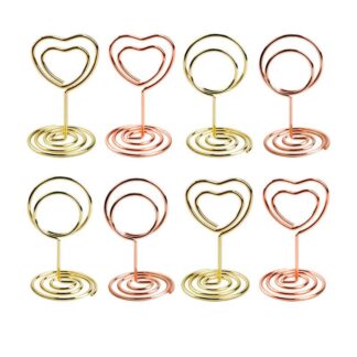 10 Pcs Metal Place Card Holders - Table Number & Name Sign Stands