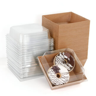 5pcs Kraft Paper Bakery Boxes for Donuts, Cookies & Desserts – Party & Gift Packaging