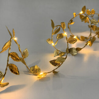 Golden Leaf Fairy String Lights - 6.5ft 20LED Decorative Garland