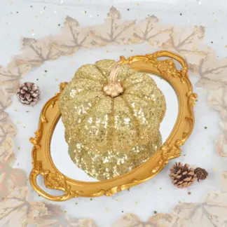 Glitter Sequin Pumpkin Ornament – Sparkling Fall Home Decor