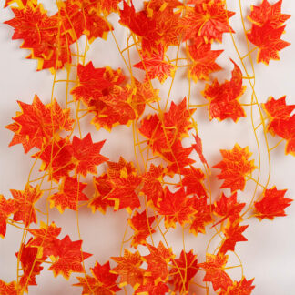 12Pcs Autumn Maple Leaf Vines for Festive Decorations