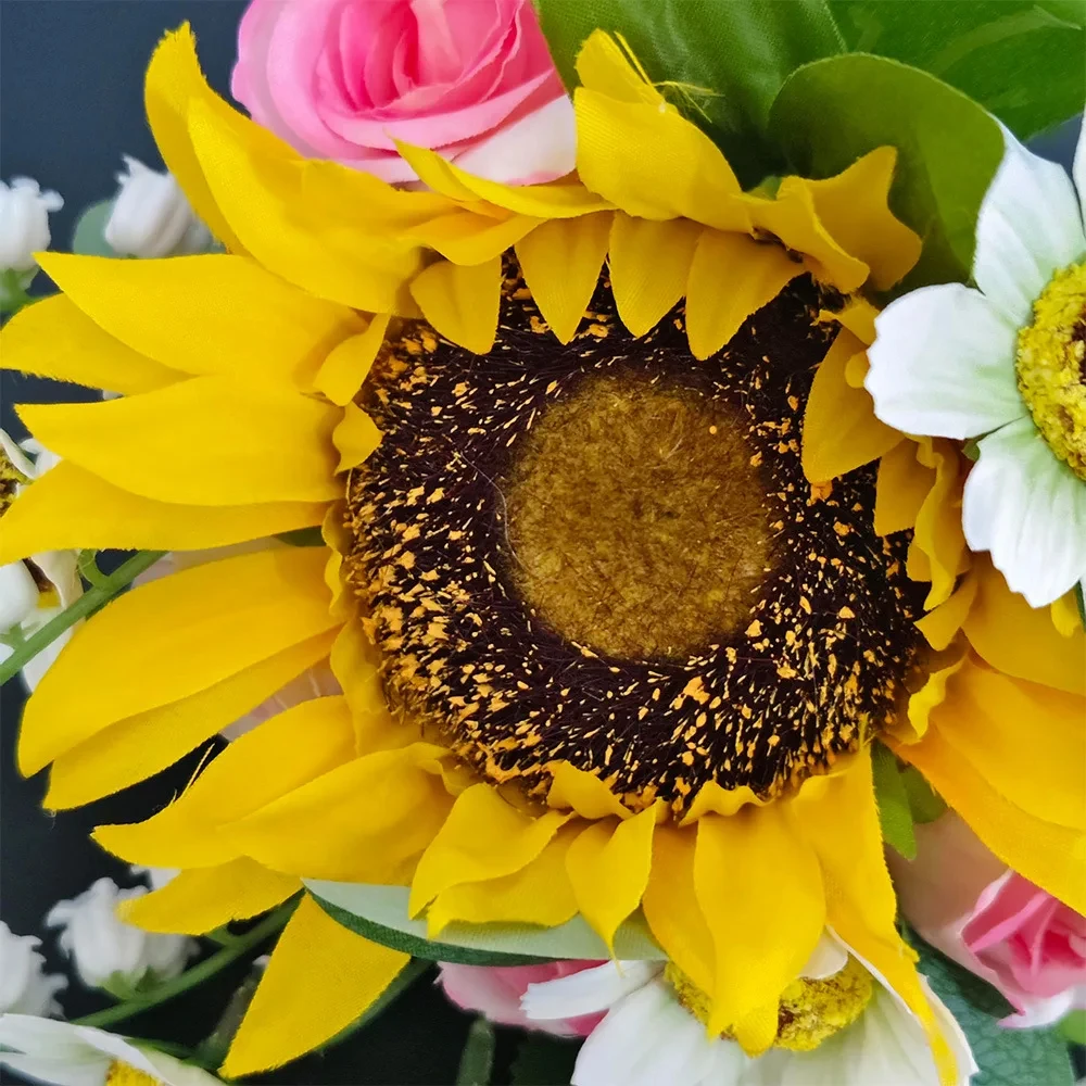 Sunflower & Rose Artificial Bouquet – Bright Home & Wedding Décor - Image 3