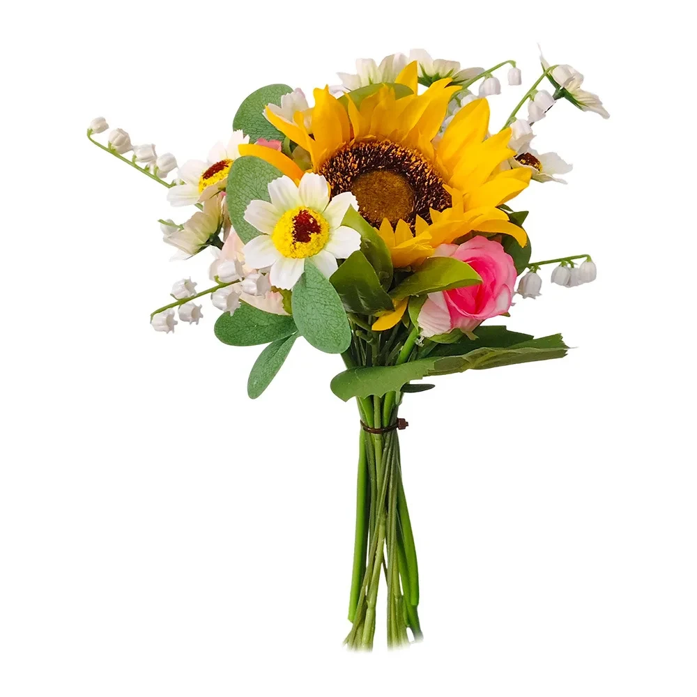 Sunflower & Rose Artificial Bouquet – Bright Home & Wedding Décor - Image 5