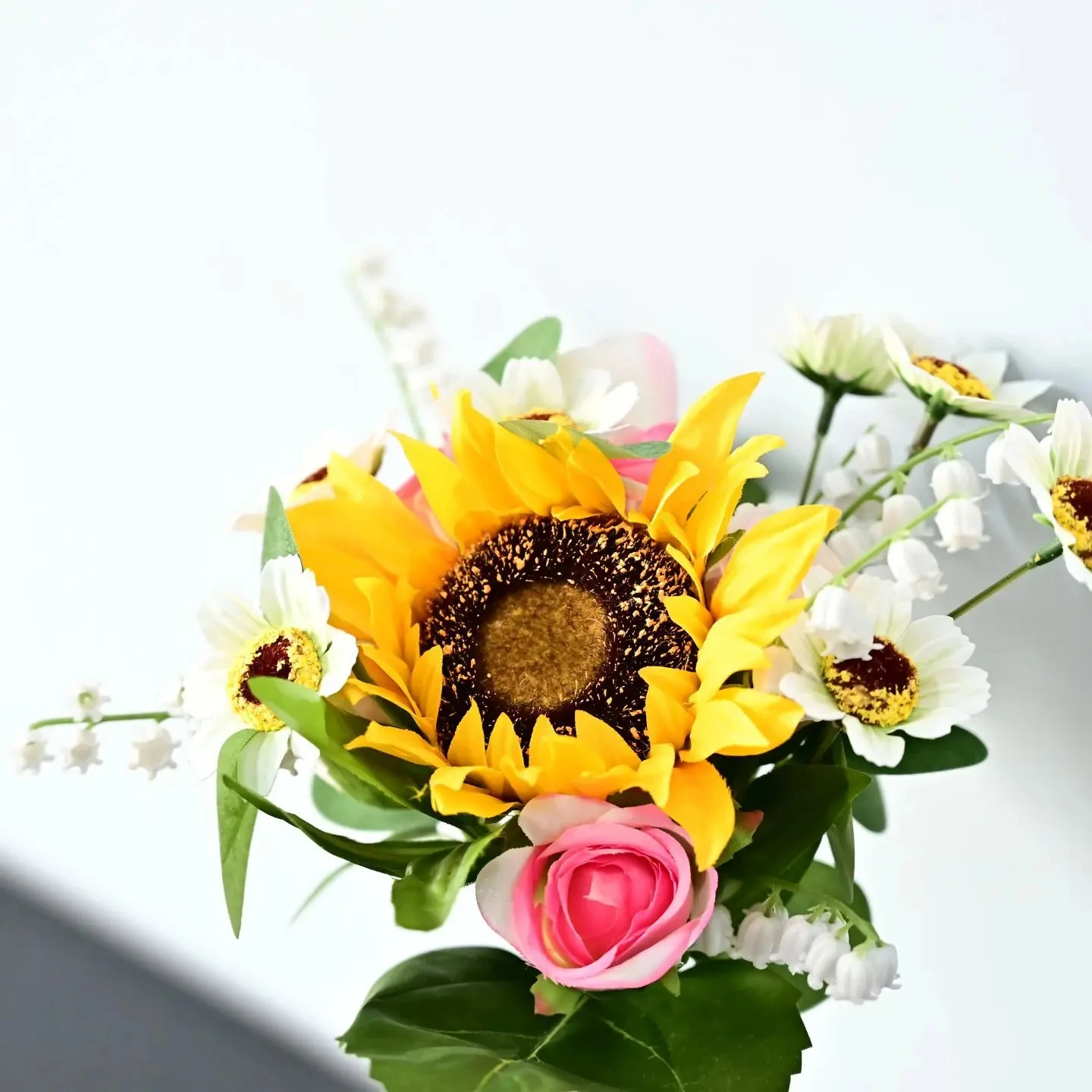 Sunflower & Rose Artificial Bouquet – Bright Home & Wedding Décor - Image 2