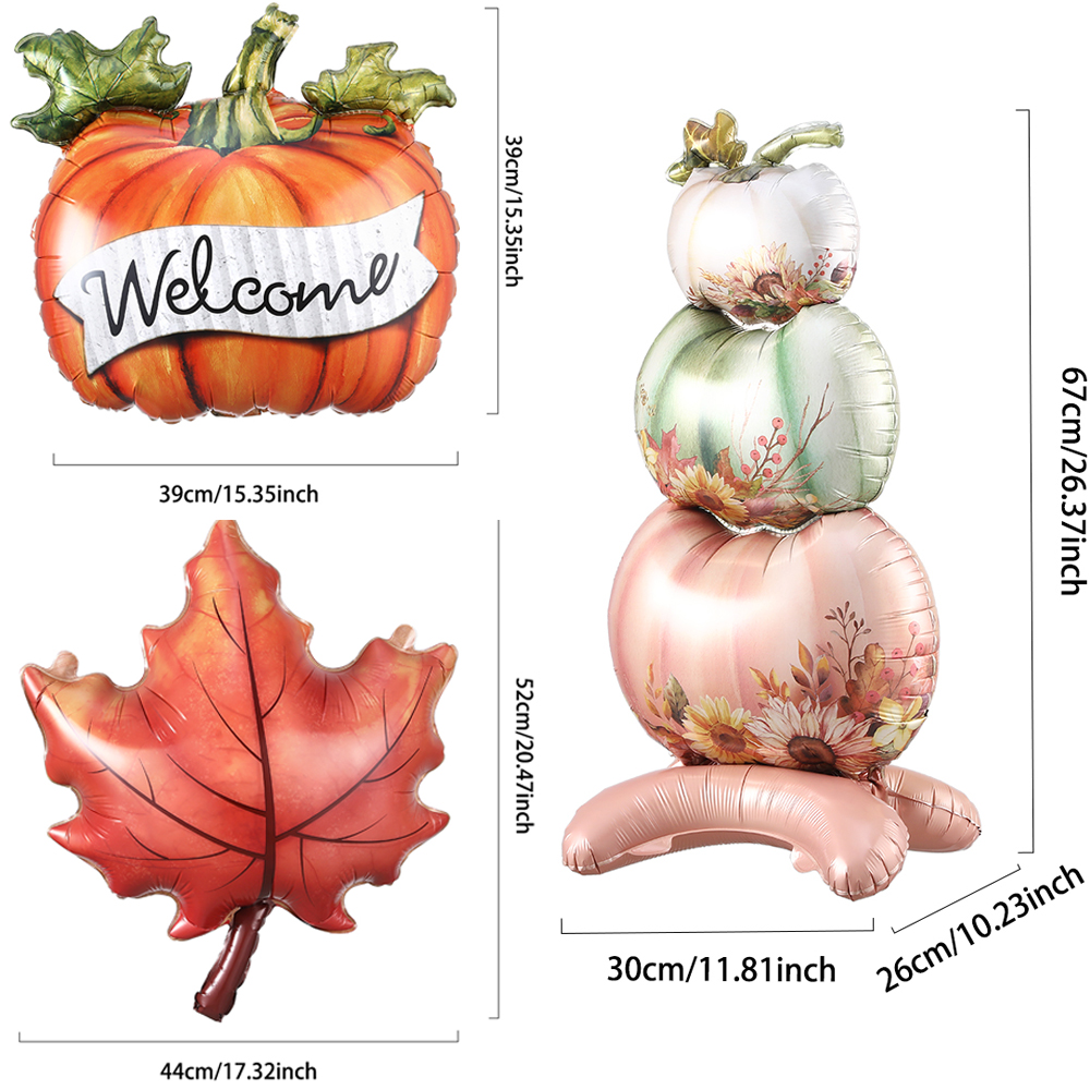 Thanksgiving Standing Pumpkin Balloon - Festive Fall Decor - Image 5