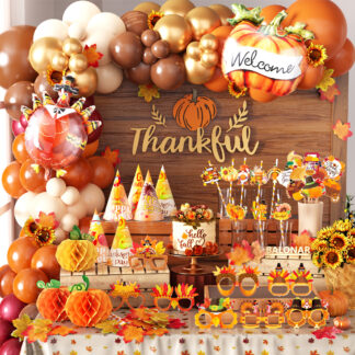 116pcs Autumn Balloon Arch Garland Kit - Perfect for Thanksgiving Decor