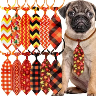 Fall Plaid Dog Neckties & Bowties Set – Autumn Pet Grooming Accessories (50/100pcs)