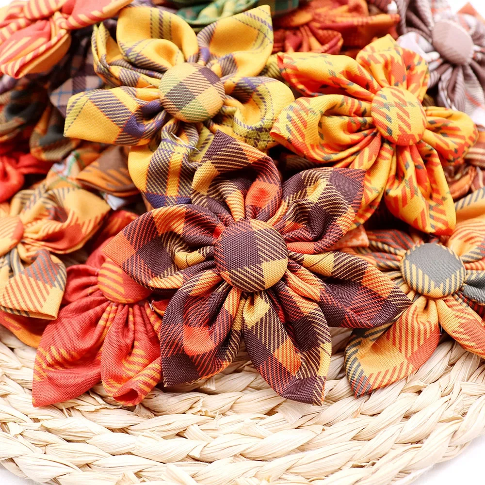 50PCS Fall Thanksgiving Dog Bowtie Collar Set - Movable Pet Accessories - Image 2