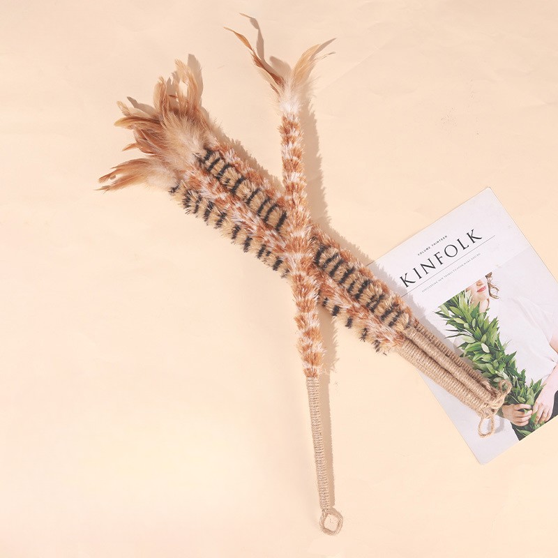 Interactive Feather Cat Teaser Toy with Bell & Plush Wool Rope - Image 4