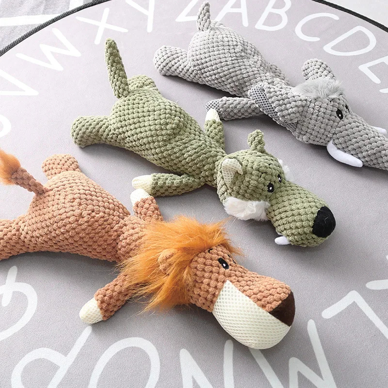 Interactive Plush Dog Toy – Cute Animal Teething & Squeaky Play Companion - Image 2