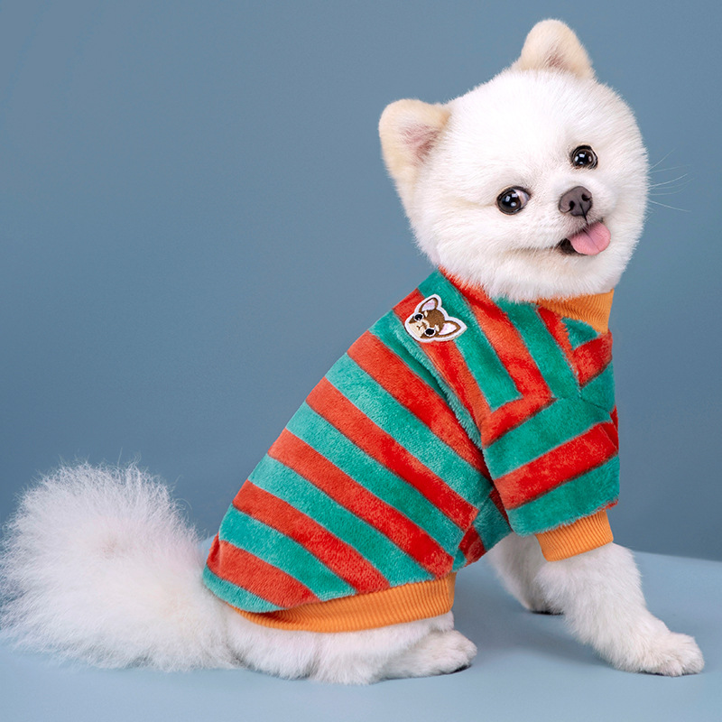 Cozy Autumn & Winter Rainbow Striped Pet Hoodie for Cats & Dogs