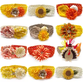 Thanksgiving Dog Bow Tie Set – 30pcs Festive Fall Pet Neckties