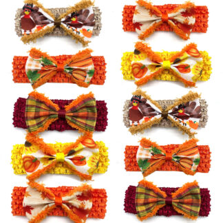 Fall Maple Leaf Dog Bow Tie Set – 30pcs Autumn Pet Grooming Collars