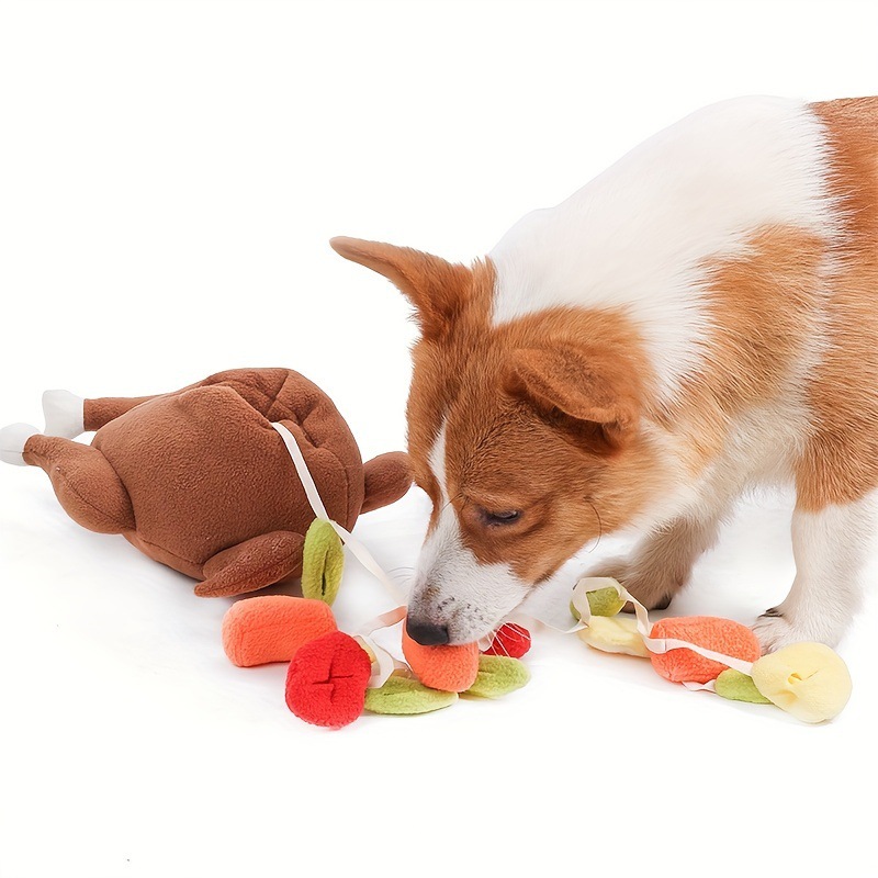 Interactive Roast Turkey Stuffed Toy for Dogs - Training & Playtime Fun - Image 3