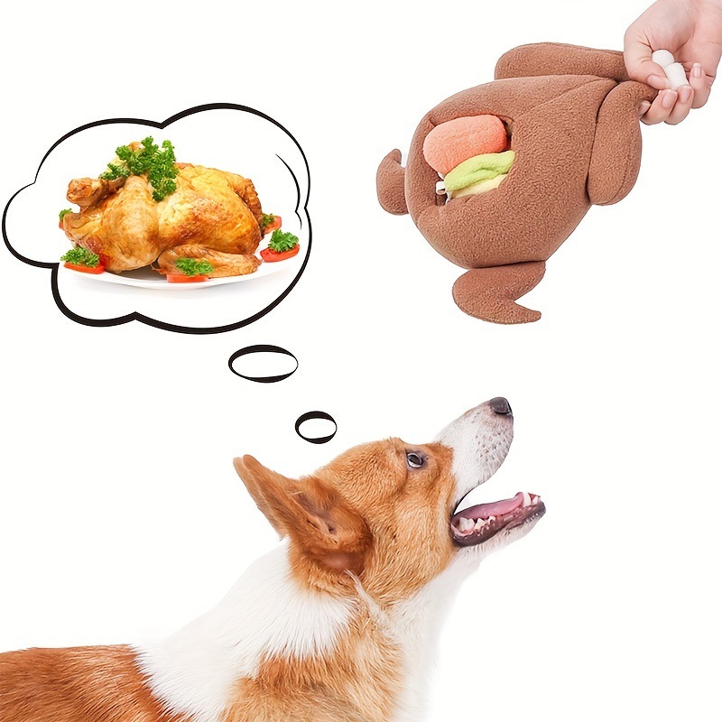 Interactive Roast Turkey Stuffed Toy for Dogs - Training & Playtime Fun - Image 5