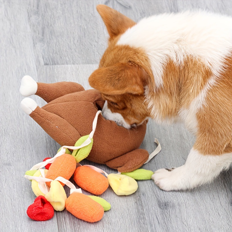 Interactive Roast Turkey Stuffed Toy for Dogs - Training & Playtime Fun - Image 2