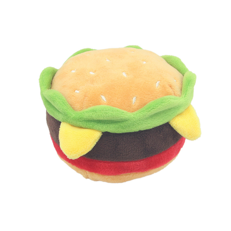 Fun Hamburger & Milkshake Dog Chew Toys - Squeaky Plush Pet Accessories - Image 3