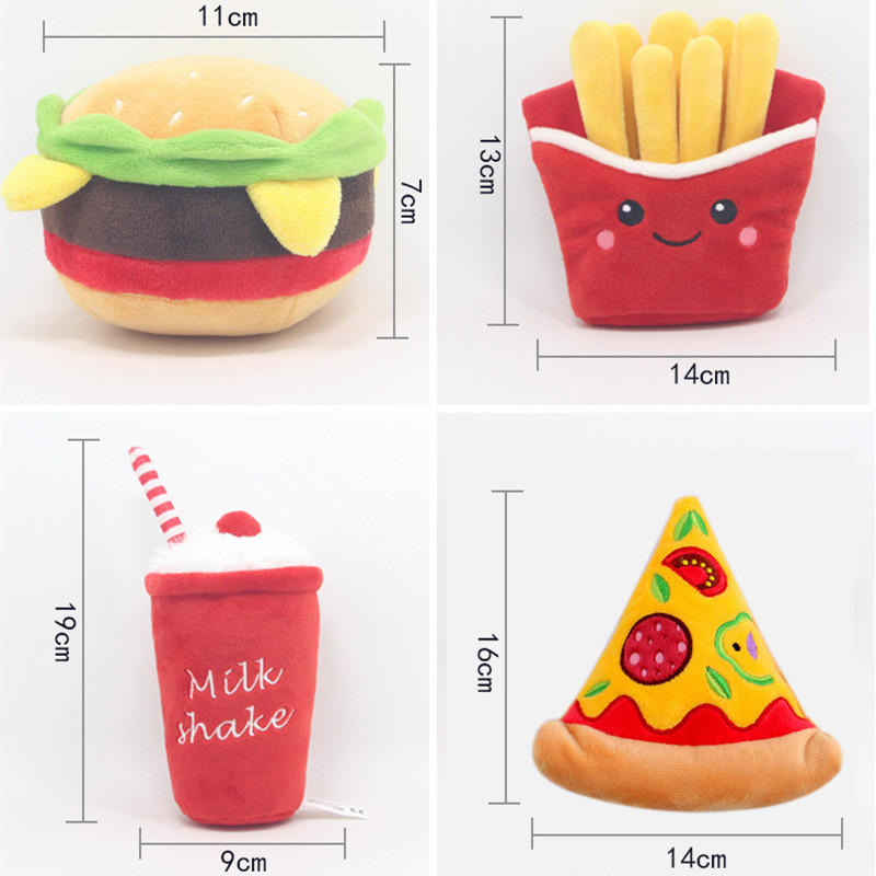 Fun Hamburger & Milkshake Dog Chew Toys - Squeaky Plush Pet Accessories - Image 6
