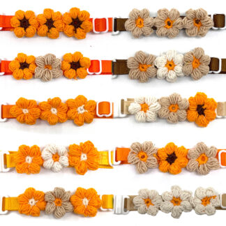 Fall Floral Dog Bow Tie Collar – Thanksgiving Pet Accessory for Small Dogs & Cats